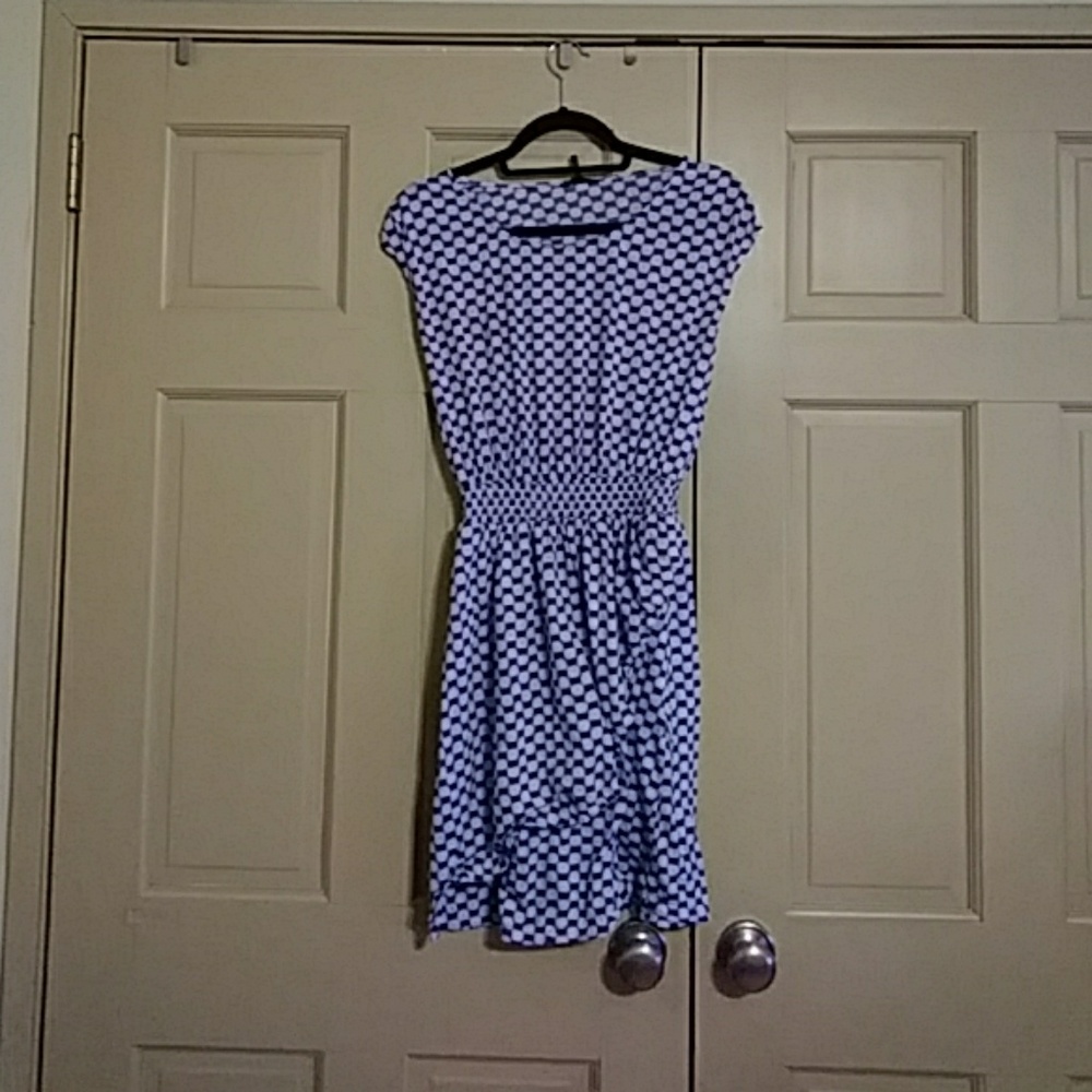 Blue and white summer dress